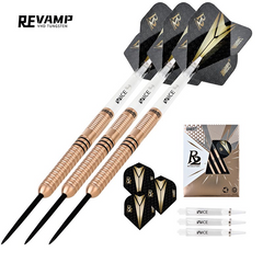 One80 R2 Revamp Steel Tip Darts 90% Tungsten — set contents and packaging