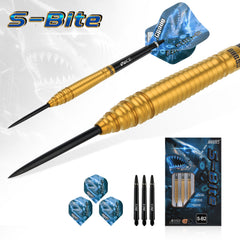 One80 S Bite B2 Steel Tip Darts 90% Tungsten — set contents and packaging