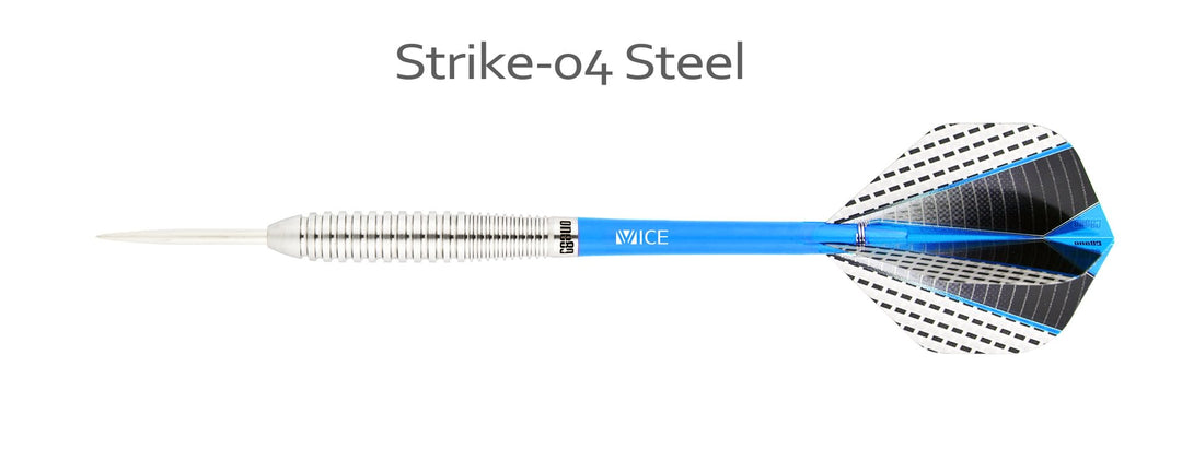 One80 Strike 04 80% tungsten complete steel tip dart side profile