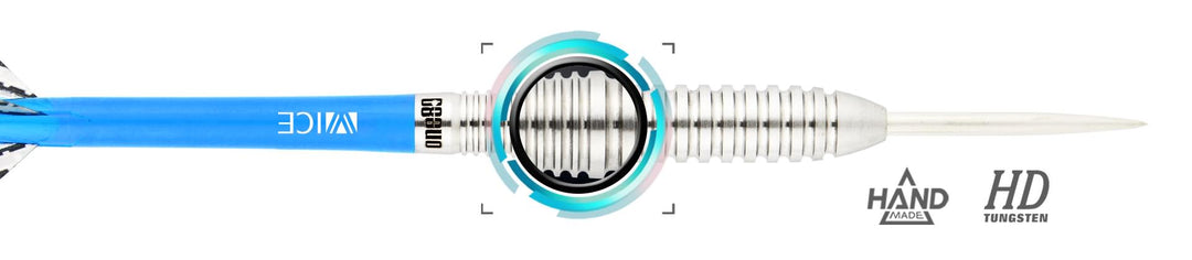 One80 Strike 04 80% tungsten steel tip dart top and barrel profile view