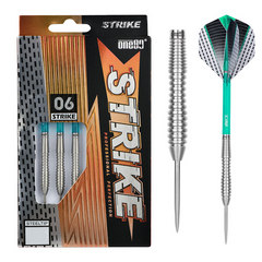 One80 Strike 06 Steel Tip Darts 80% Tungsten — dart and packaging