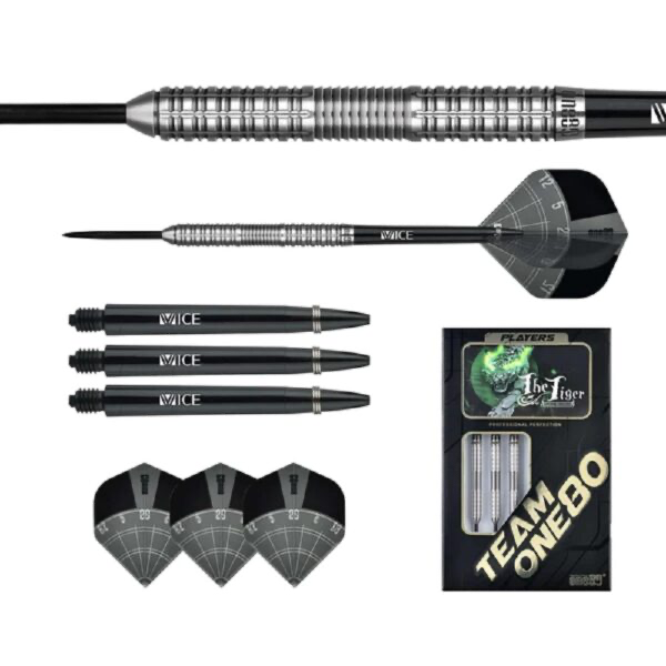 One80 'The Tiger' Aaron Morrison Steel Tip Darts 90% — set contents and packaging