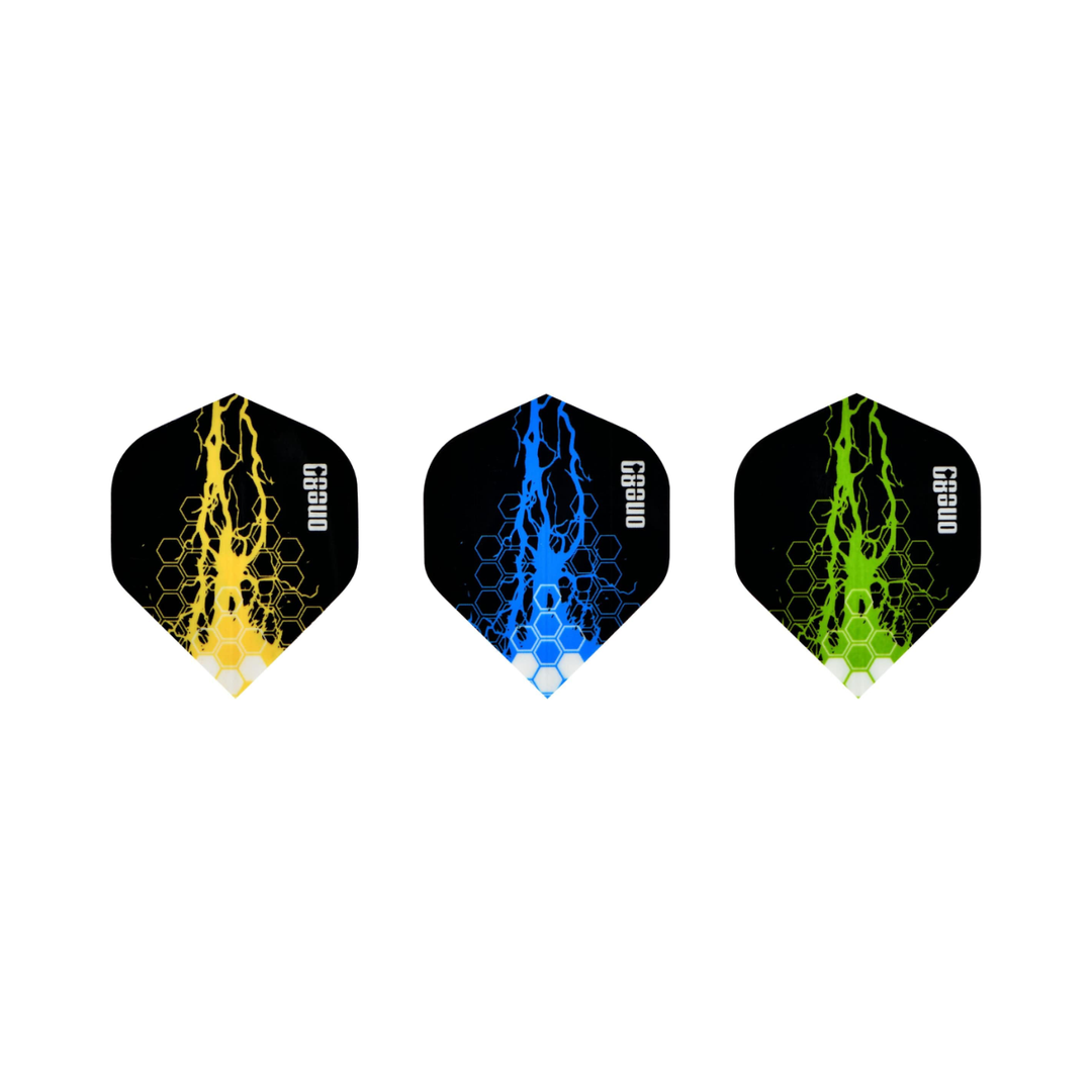 One80 Trio Flights Pack - Charge; one of each included design shown, supplied together in the multipack.