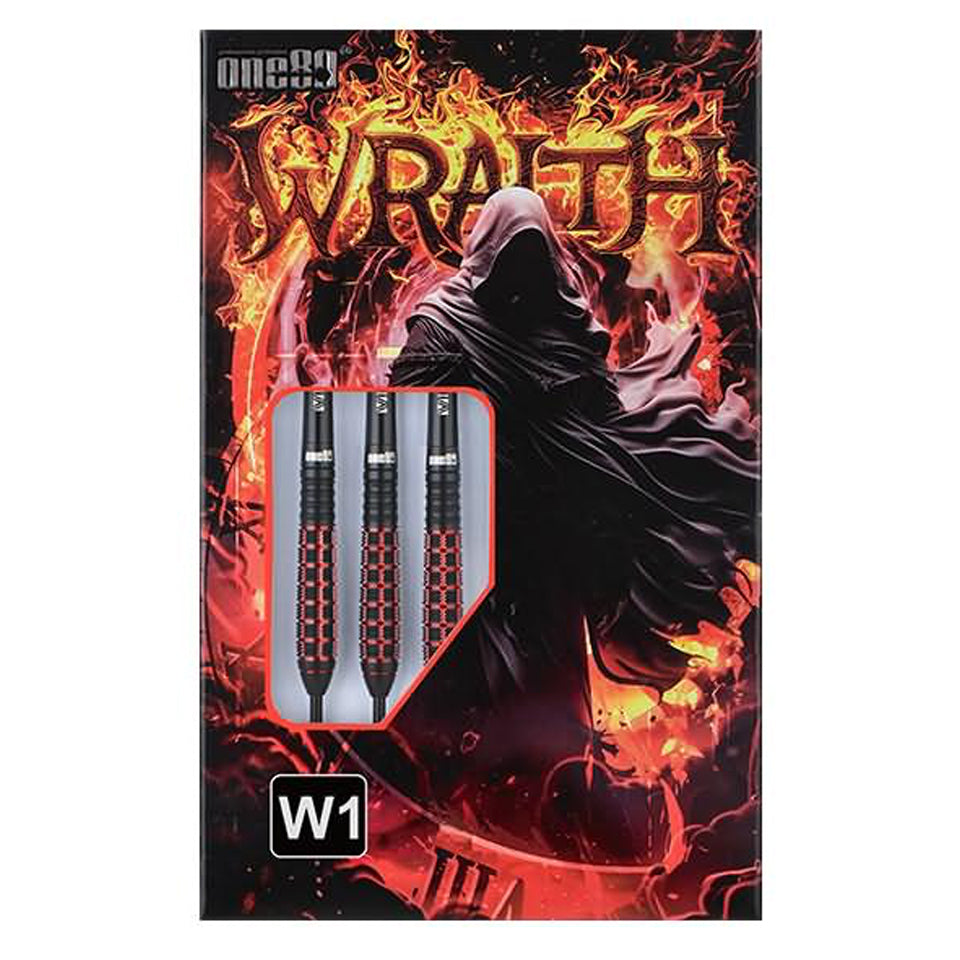 One80 Wraith W1 Steel Tip Darts 90% Tungsten — retail packaging