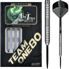 One80 'The Tiger' Aaron Morrison Steel Tip Darts 90% — dart, barrel detail and packaging