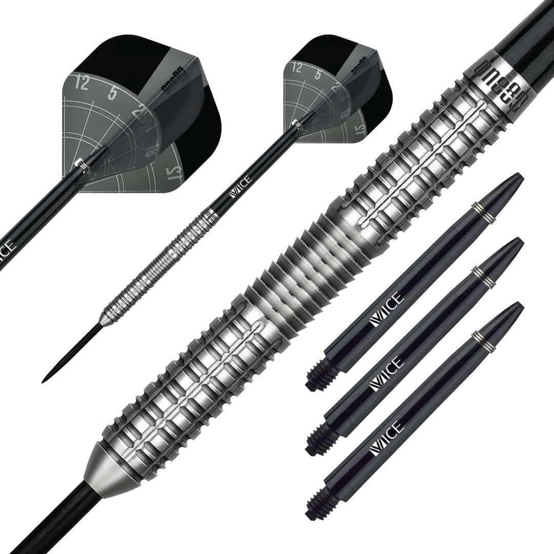One80 'The Tiger' Aaron Morrison Steel Tip Darts 90% — set contents and packaging