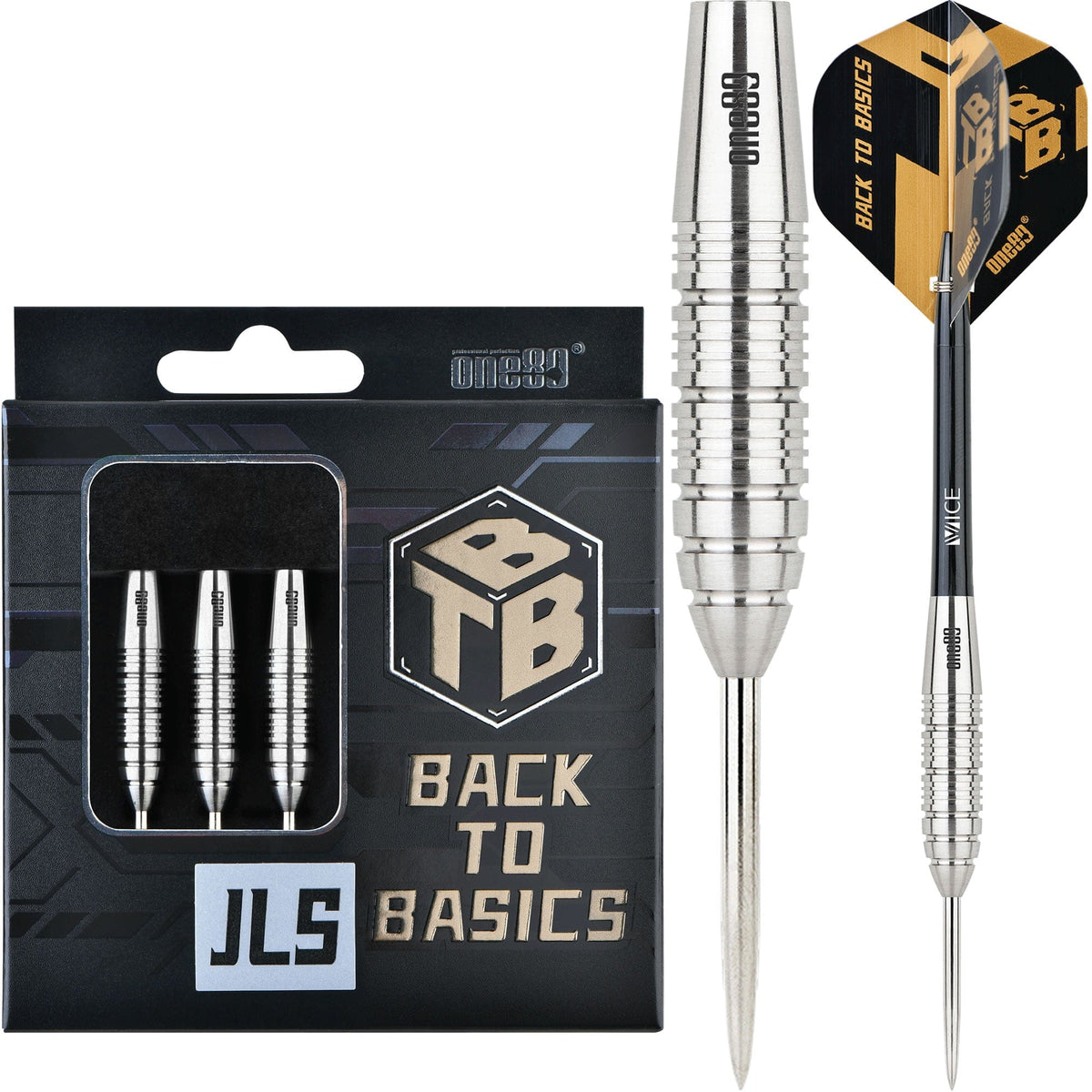 Back To Basics JLS Steel Tip Darts - 90% Tungsten — three barrel close-ups