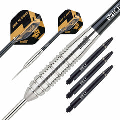 One80 Back To Basics JLS Steel Tip Darts 90% Tungsten — set contents and packaging