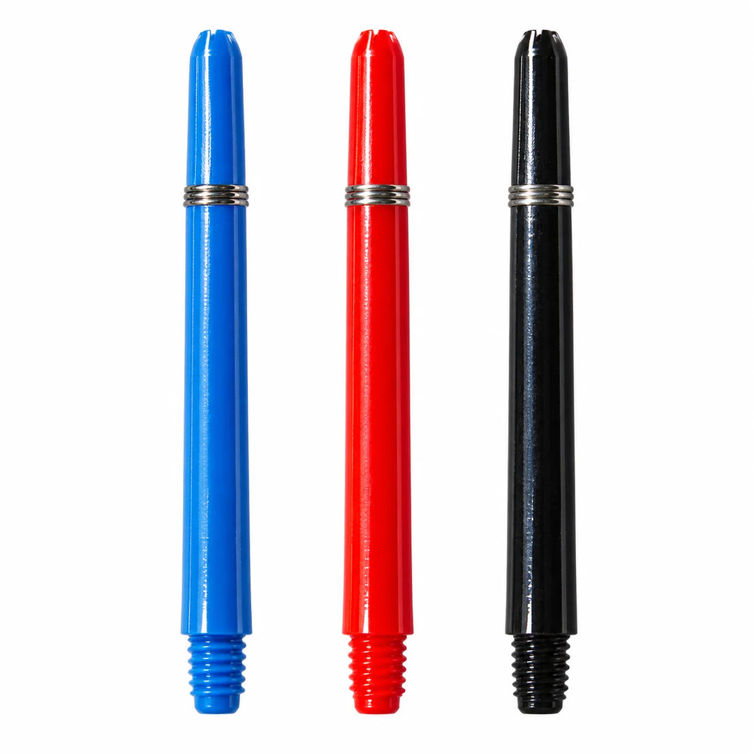 Formula Sports ring-grip shafts, one blue, red and black stem, unpackaged