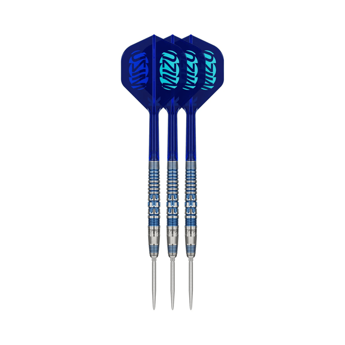 Mizu 01 Steel Tip Darts - 90% Tungsten — three barrel close-ups