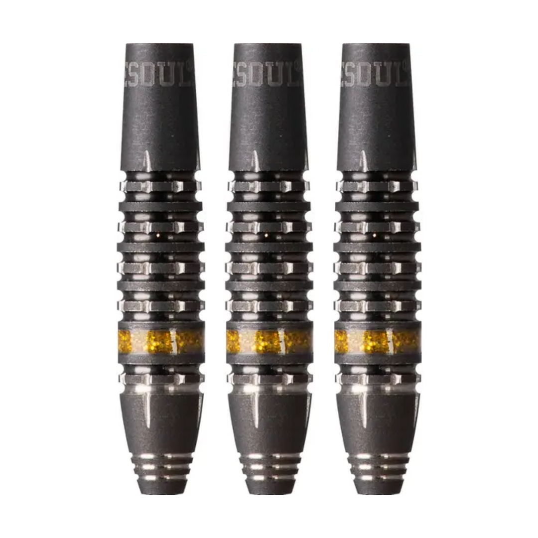 Motorcycle Spokes Steel Tip Darts - 90% Tungsten — three barrel close-ups