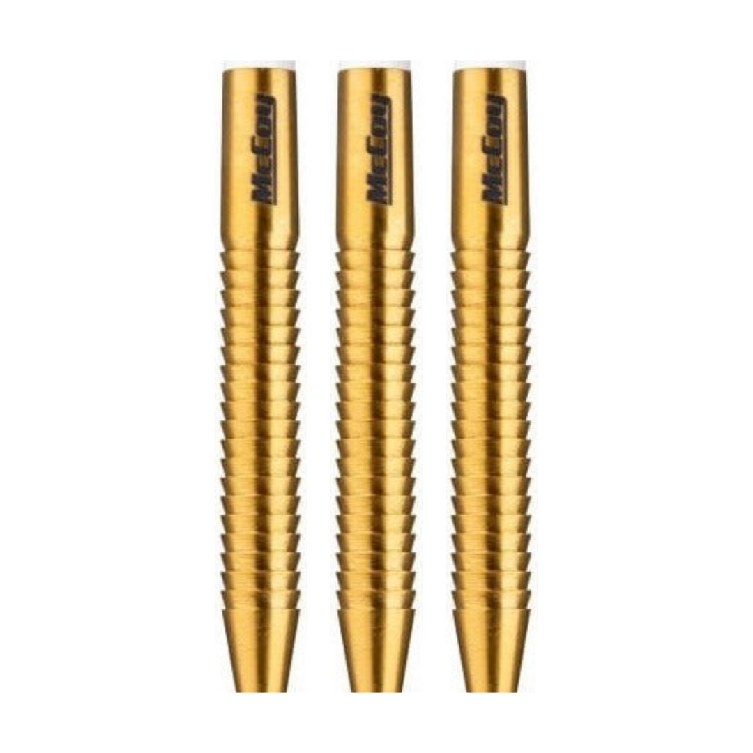 Sabergrip Gold Steel Tip Darts - 90% Tungsten — three barrel close-ups