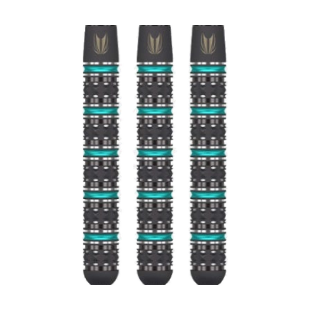 Rob Cross Black Steel Tip Darts - 90% Tungsten — three barrel close-ups