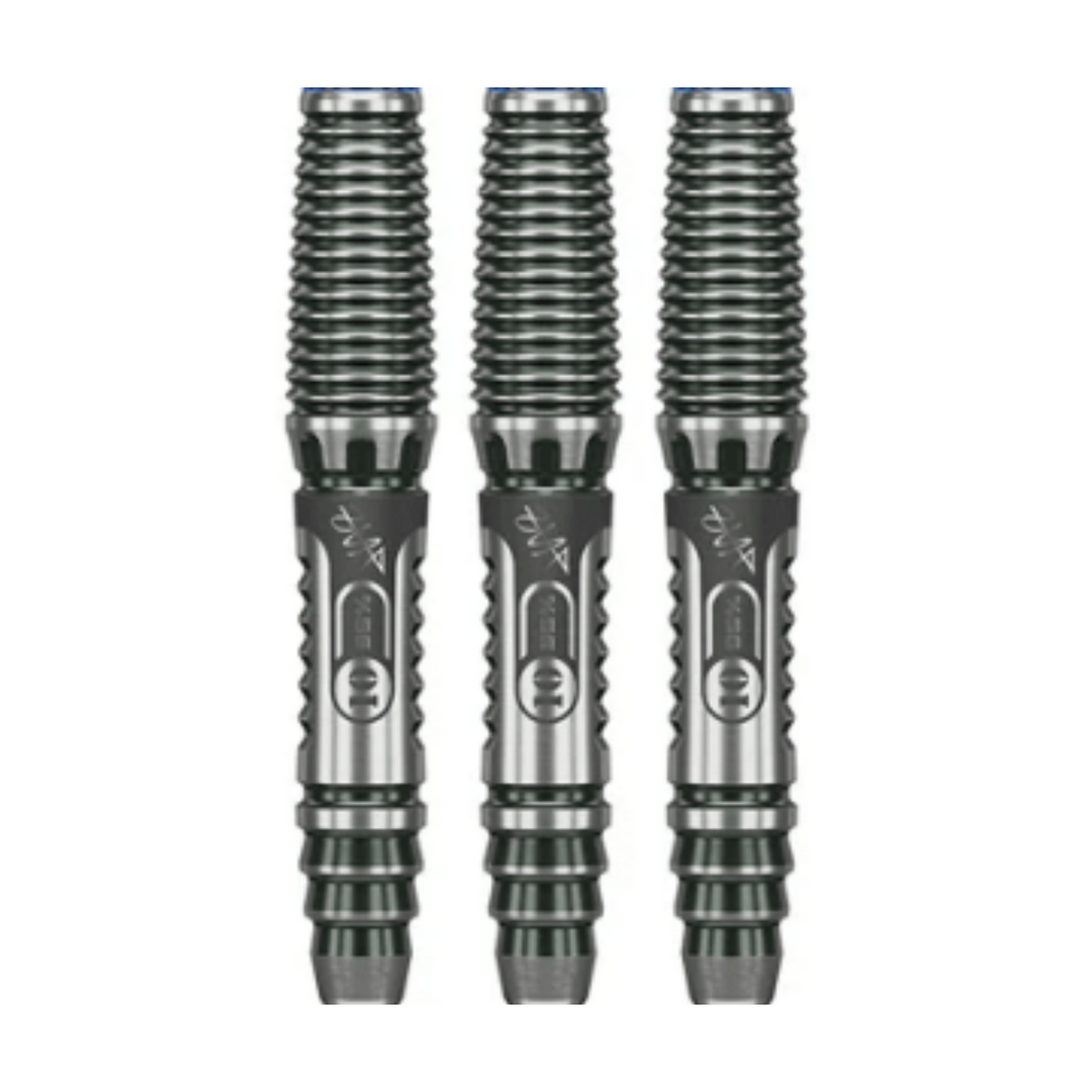 Haruki Muramatsu Rising Sun G10.5 Steel Tip Darts - 95% Tungsten — three barrel close-ups