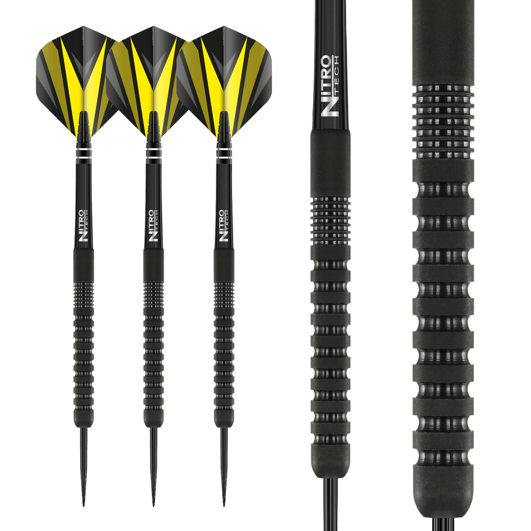 Red Dragon Phantom Steel Tip Darts 90% Tungsten — three darts and barrel close-up