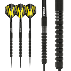 Red Dragon Phantom Steel Tip Darts 90% Tungsten — three darts and barrel close-up