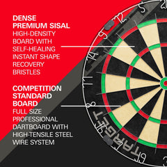 Target Rift sisal dartboard and steel wire features