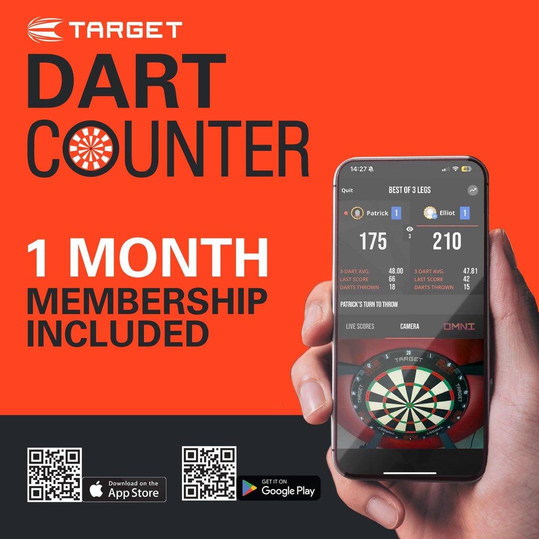 One-month DartCounter membership included with the Target Rift set