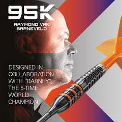 RVB 95K Steel Tip Darts - 95% Tungsten – Raymond van Barneveld and barrel detail