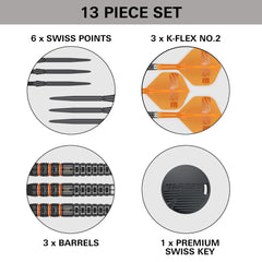 RVB 95K Steel Tip Darts - 95% Tungsten – included components