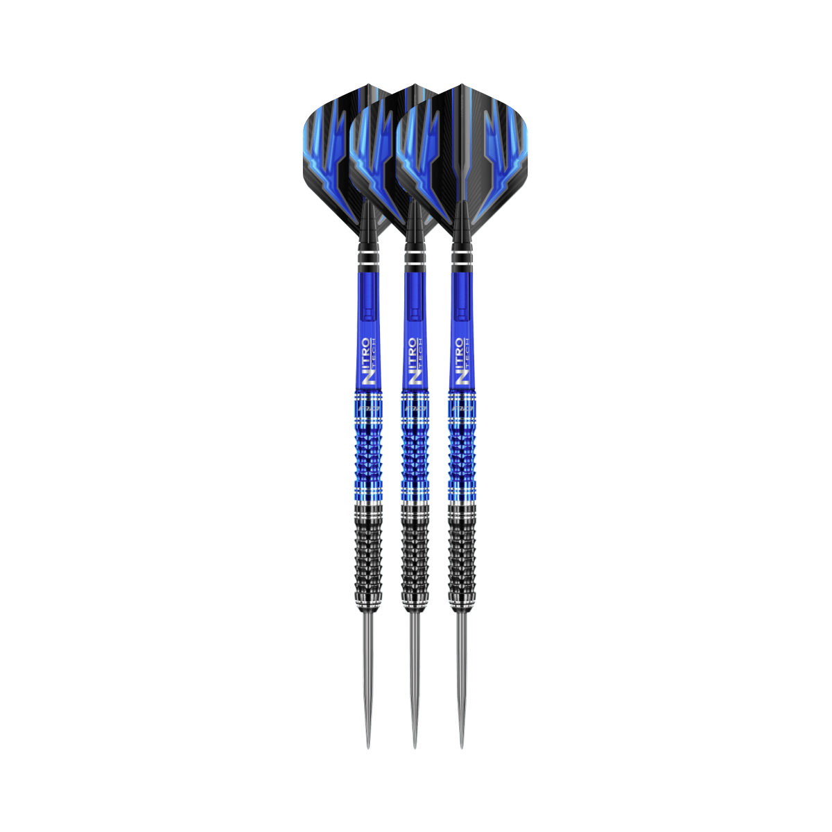 Delta V2 Steel Tip Darts - 90% Tungsten — three barrel close-ups