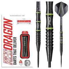 Red Dragon Freestyle Steel Tip Darts 90% Tungsten — dart, barrel detail and packaging