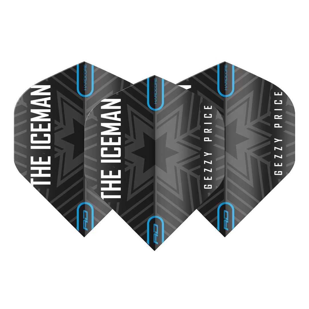 Red Dragon Gerwyn Price Hardcore Logo Dart Flights — three dart flights