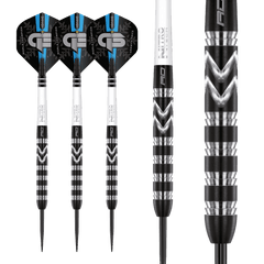 Red Dragon Gerwyn Price World Champion Se Onyx Steel Tip Darts 90% — three darts and barrel close-up