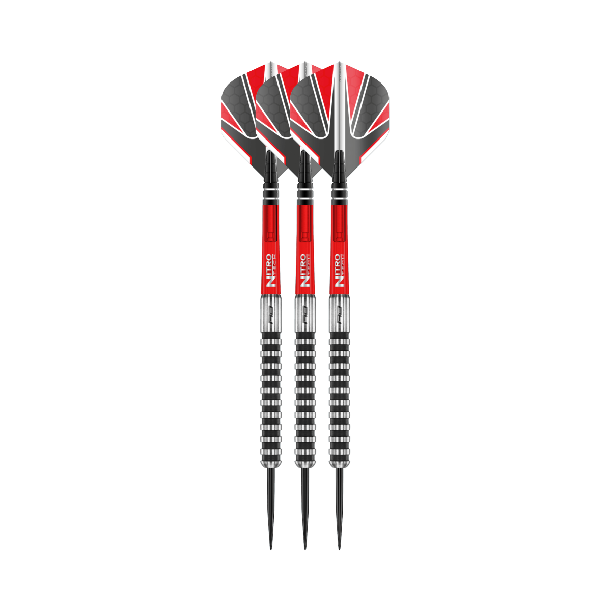 Red Dragon - Javelin Black Steel Tip Darts - 90% Tungsten — three barrel close-ups