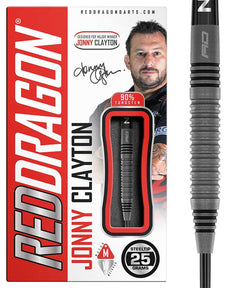 Red Dragon Jonny Clayton Oxide Edition Steel Tip Darts — barrels and packaging