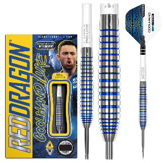 Red Dragon Luke Humphries Cool Blue Tx3 Steel Tip Darts — dart, barrel detail and packaging