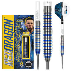 Red Dragon Luke Humphries Cool Blue Tx3 Steel Tip Darts — dart, barrel detail and packaging
