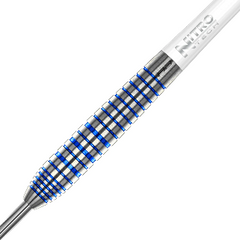 Red Dragon Luke Humphries Cool Blue Tx3 Steel Tip Darts — barrel and grip close-up