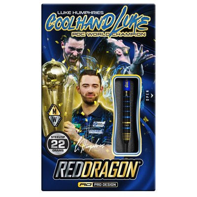 Red Dragon Luke Humphries TX4 Avenger Steel Tip Darts 90% Tungsten — retail packaging