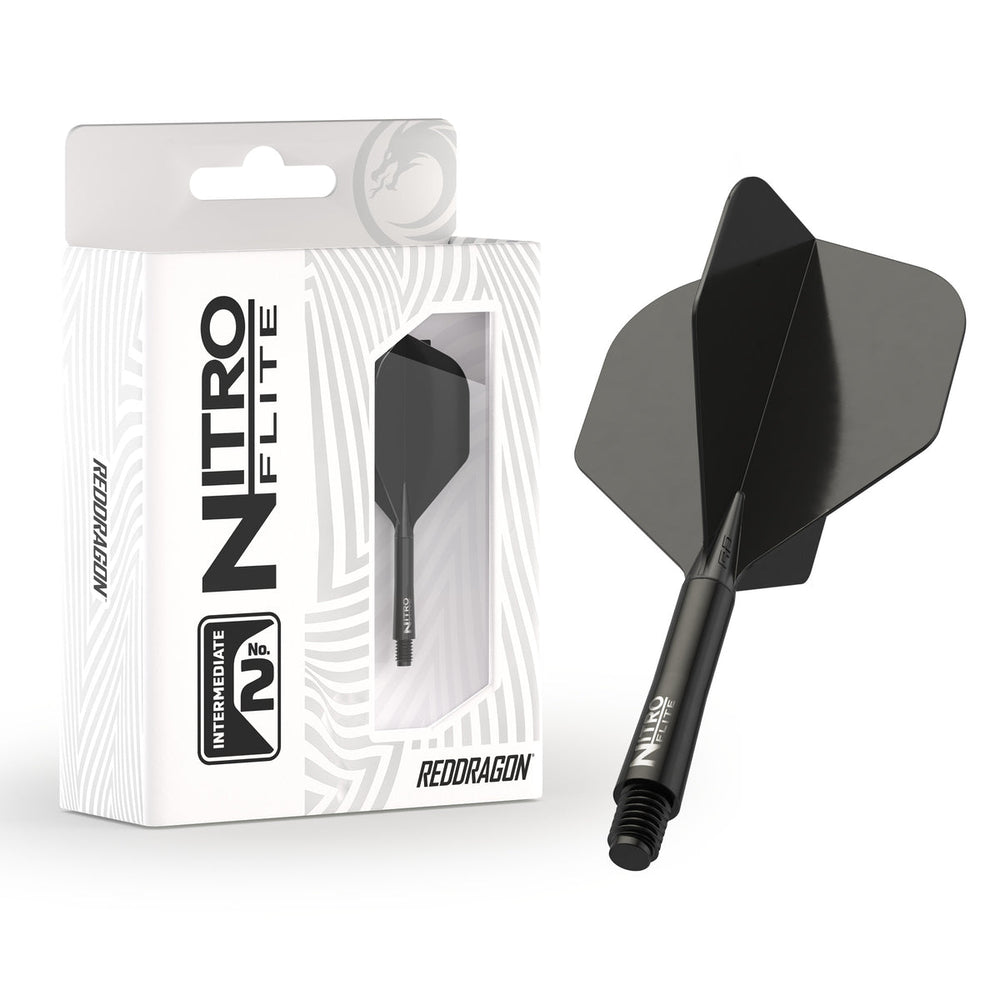 Red Dragon Nitro Flights - No.2 Black / Black / Short dart flights