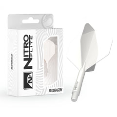 Red Dragon Nitro Flights No.2 — white flights and shafts with packaging