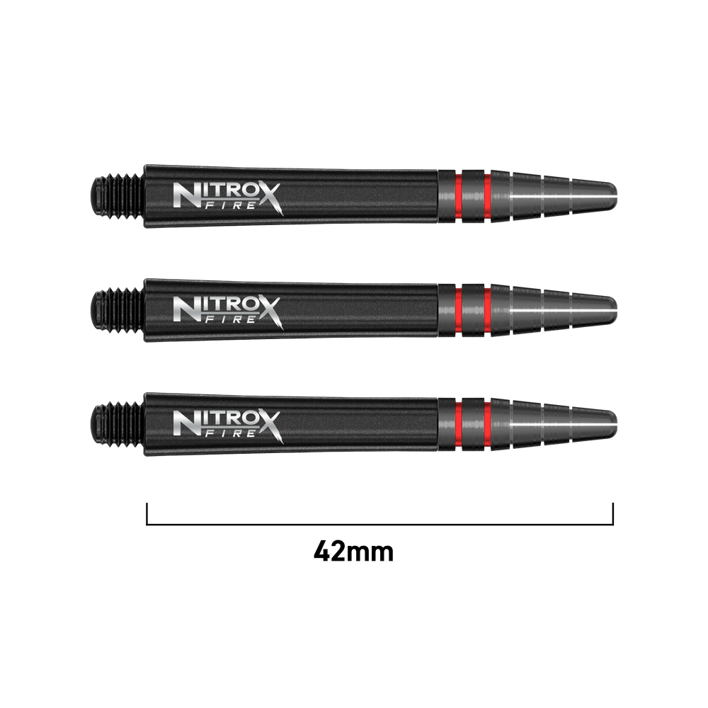 Red Dragon Nitro Xfire Shafts — three black shafts