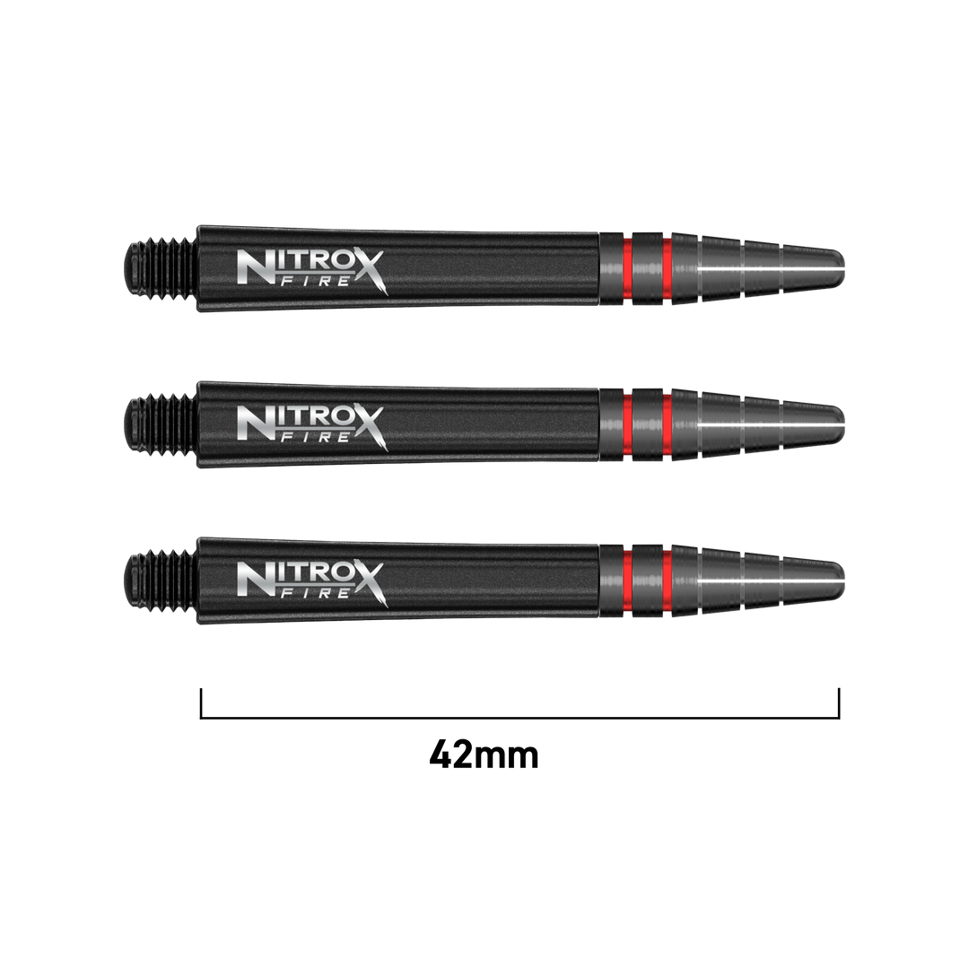 Red Dragon Nitro Xfire Shafts — three black shafts