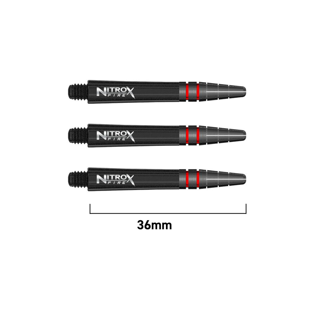 Red Dragon Nitro Xfire Shafts — three black shafts