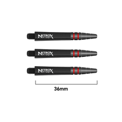 Red Dragon Nitro Xfire Shafts — three black shafts