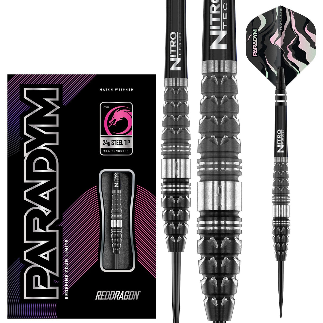 Red Dragon Paradym Torpedo Steel Tip Darts - 90% Tungsten 24g