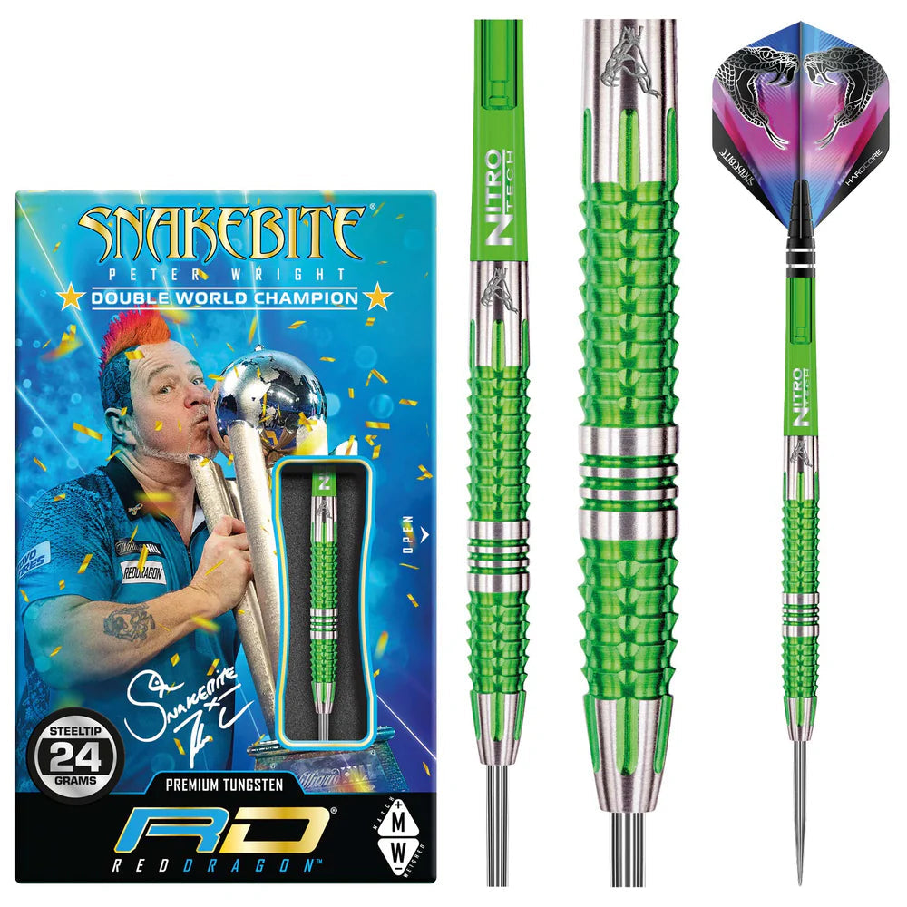 Red Dragon Peter Wright Mamba 2 Steel Tip Darts - 90% Tungsten 24g