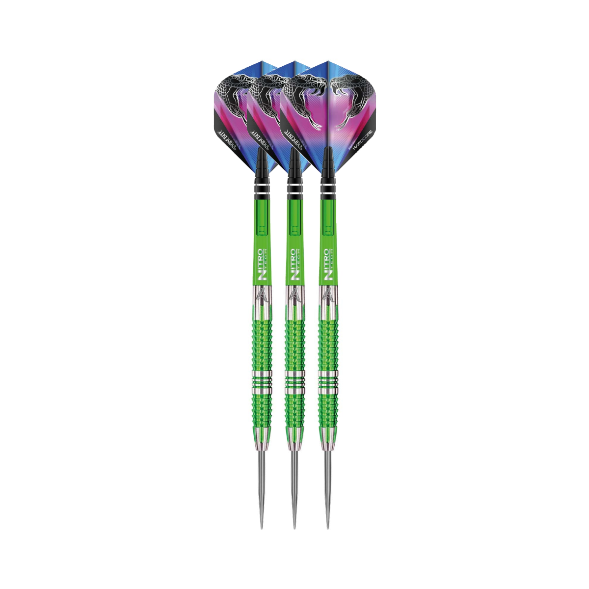 Peter Wright Mamba 2 Steel Tip Darts - 90% Tungsten — three barrel close-ups