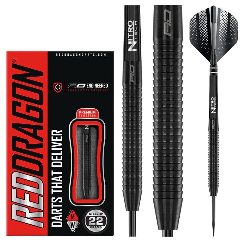 Red Dragon - Razor Edge Black Steel Tip Darts - 85% Tungsten from On Point Darts