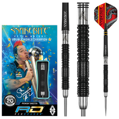 Red Dragon Snakebite Double Wc Se Steel Tip Darts 85% Tungsten — dart, barrel detail and packaging