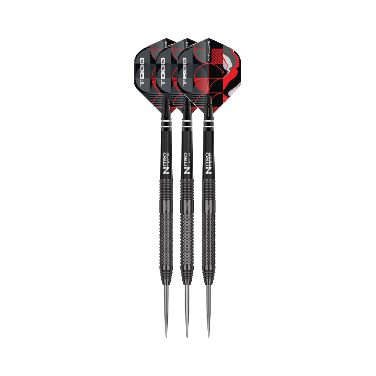 T-800 Steel Tip Darts - 90% Tungsten — three barrel close-ups