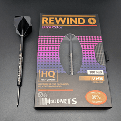 Reel Rewind Steel Tip Darts 90% Tungsten — dart and packaging