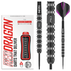 Red Dragon Rogue Steel Tip Darts 90% Tungsten — dart, barrel detail and packaging