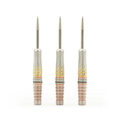 Trinidad Roman Type 6 Steel Tip Darts – 95% Tungsten – manufacturer photograph of three barrels