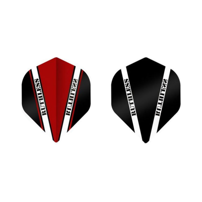Ruthless V100 Pro Rvp Dart Flights in Red, Black; one of each colour shown, matching-colour packs sold separately.